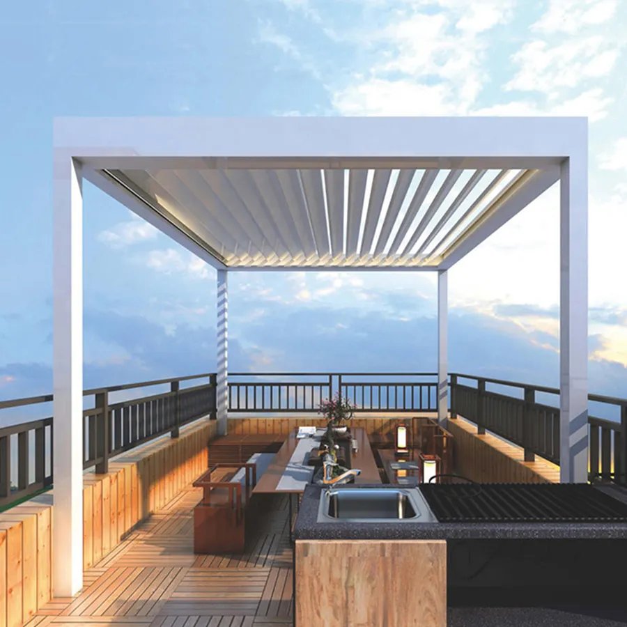 Chinese garden gazebo pavilion outdoor waterproof aluminum gazebo remote control pergola other tent