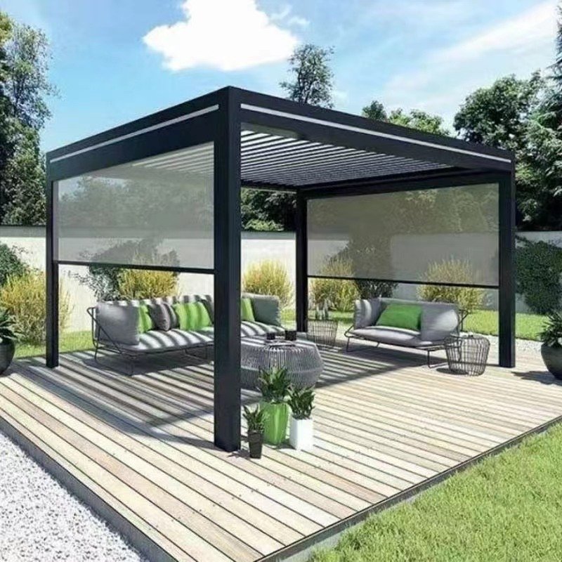 Chinese garden gazebo pavilion outdoor waterproof aluminum gazebo remote control pergola other tent
