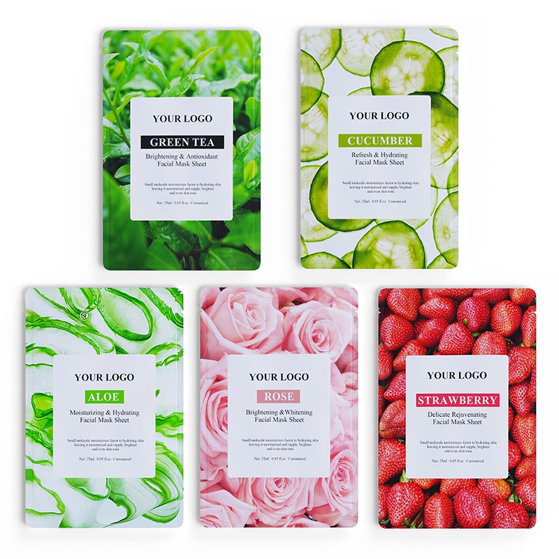 Customized Plant Fruit Facial Mask Sheet Masque de soin pour le visage Mascarilla facial For Face Care