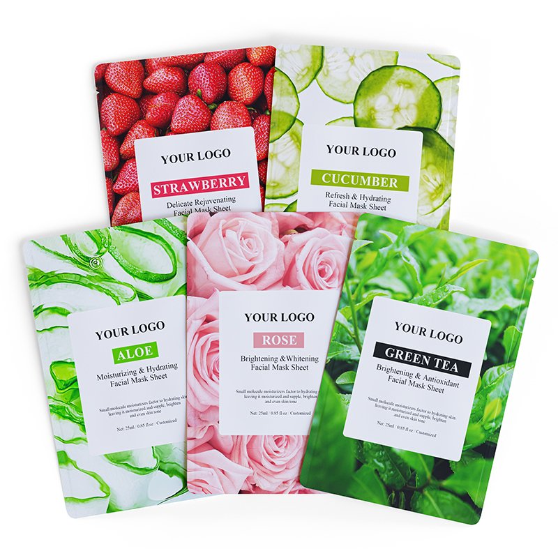 Customized Plant Fruit Facial Mask Sheet Masque de soin pour le visage Mascarilla facial For Face Care