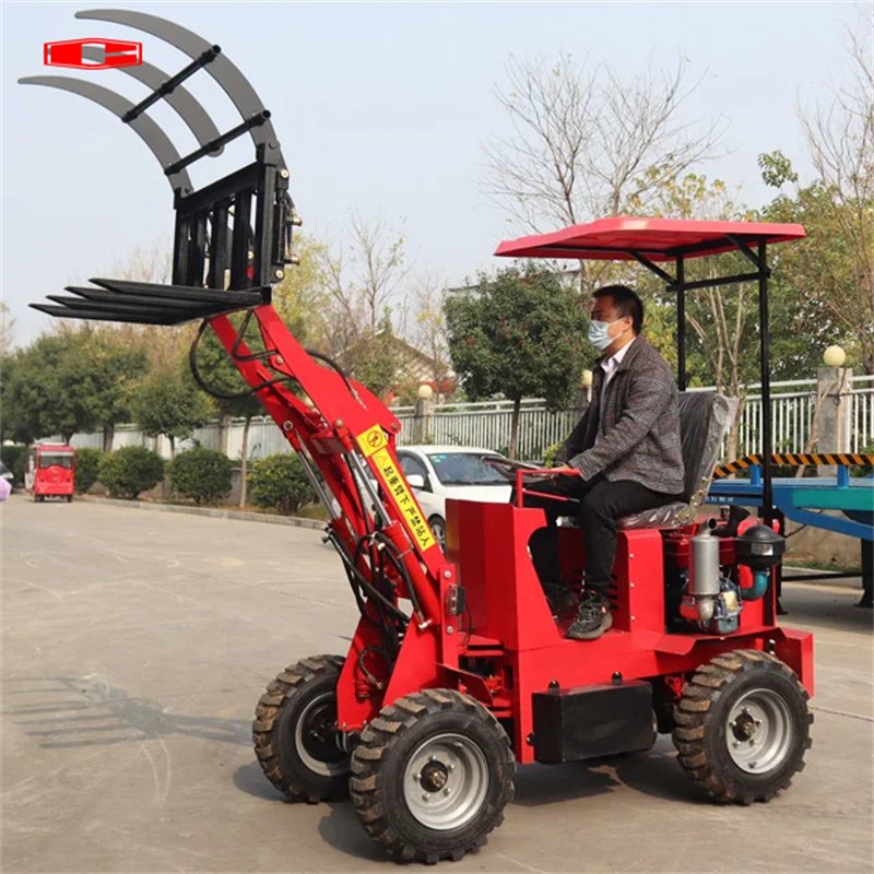 Four-drive mini electric diesel loader 1000kg small wheel loader Factory supply