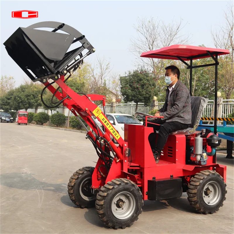 Four-drive mini electric diesel loader 1000kg small wheel loader Factory supply
