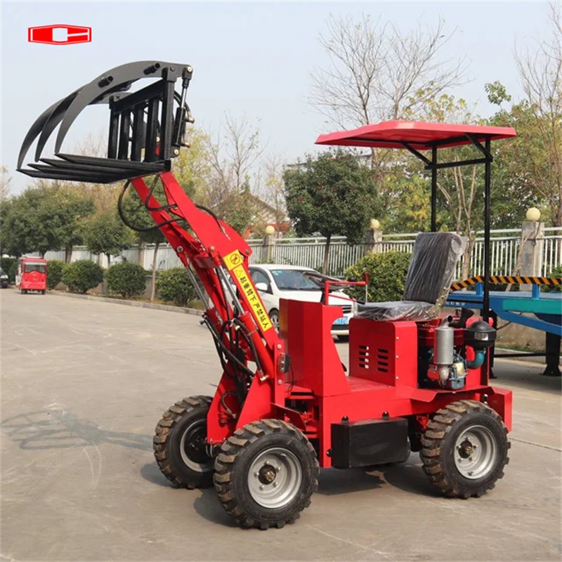 Four-drive mini electric diesel loader 1000kg small wheel loader Factory supply