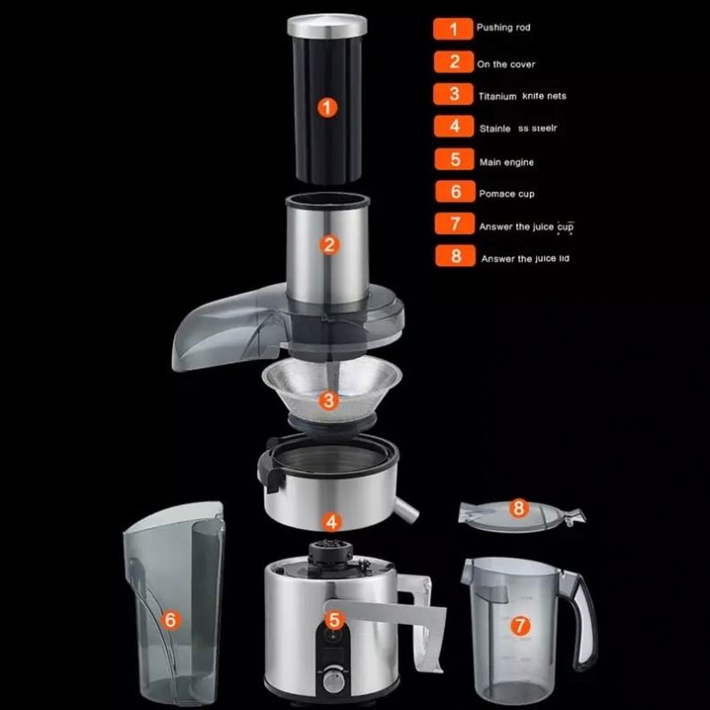 1200w DC motor fruit presses hot sell stainless steel switch juicer fruit squeezer press jus commercial cold press juicer