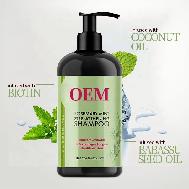 ORGANIC VEGAN BIOTIN HAIR GROWTH ROSEMARY MINT STRENGTHENING SHAMPOO WHOLESALE 500ML ANTI-HAIR LOSS SHAMPOO