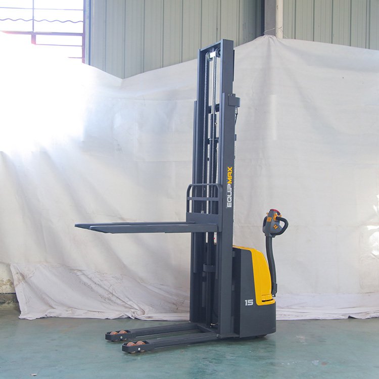 Equipmax full-electric stacker lift stacker china electric pallet forklift stacker 1000kg battery powered pedestrian economic el
