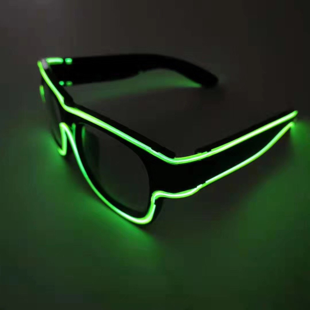 Rechargeable Wireless LED Sunglasses 10 Neon Colors Glowing Rave Party Glasses for Performance EL Products
