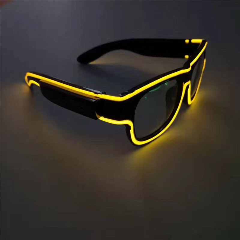 Rechargeable Wireless LED Sunglasses 10 Neon Colors Glowing Rave Party Glasses for Performance EL Products