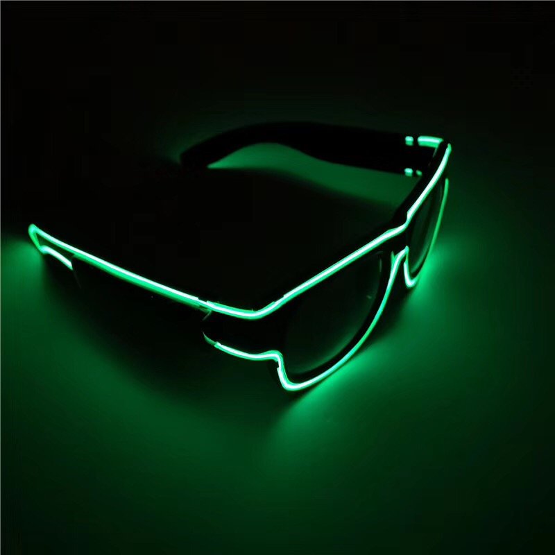 Rechargeable Wireless LED Sunglasses 10 Neon Colors Glowing Rave Party Glasses for Performance EL Products