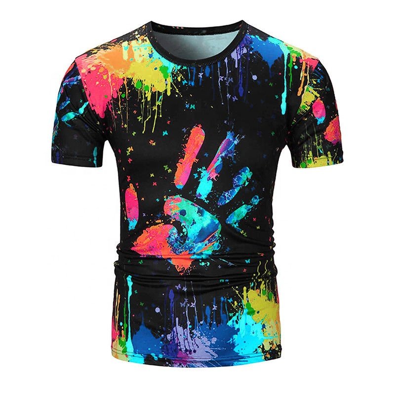Fashion wear customized t-shirts price sublimation printing men's from Pakistan wholesale summer silk screen fabric t-shirt