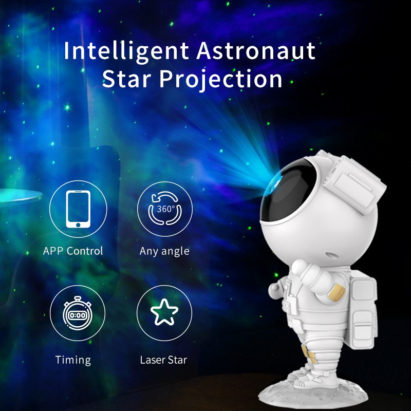 Lonvis App Version White Aurora Nebula Star Mini Projector LED Starry Light Holiday Gift Spaceman Astronaut Galaxy Projector