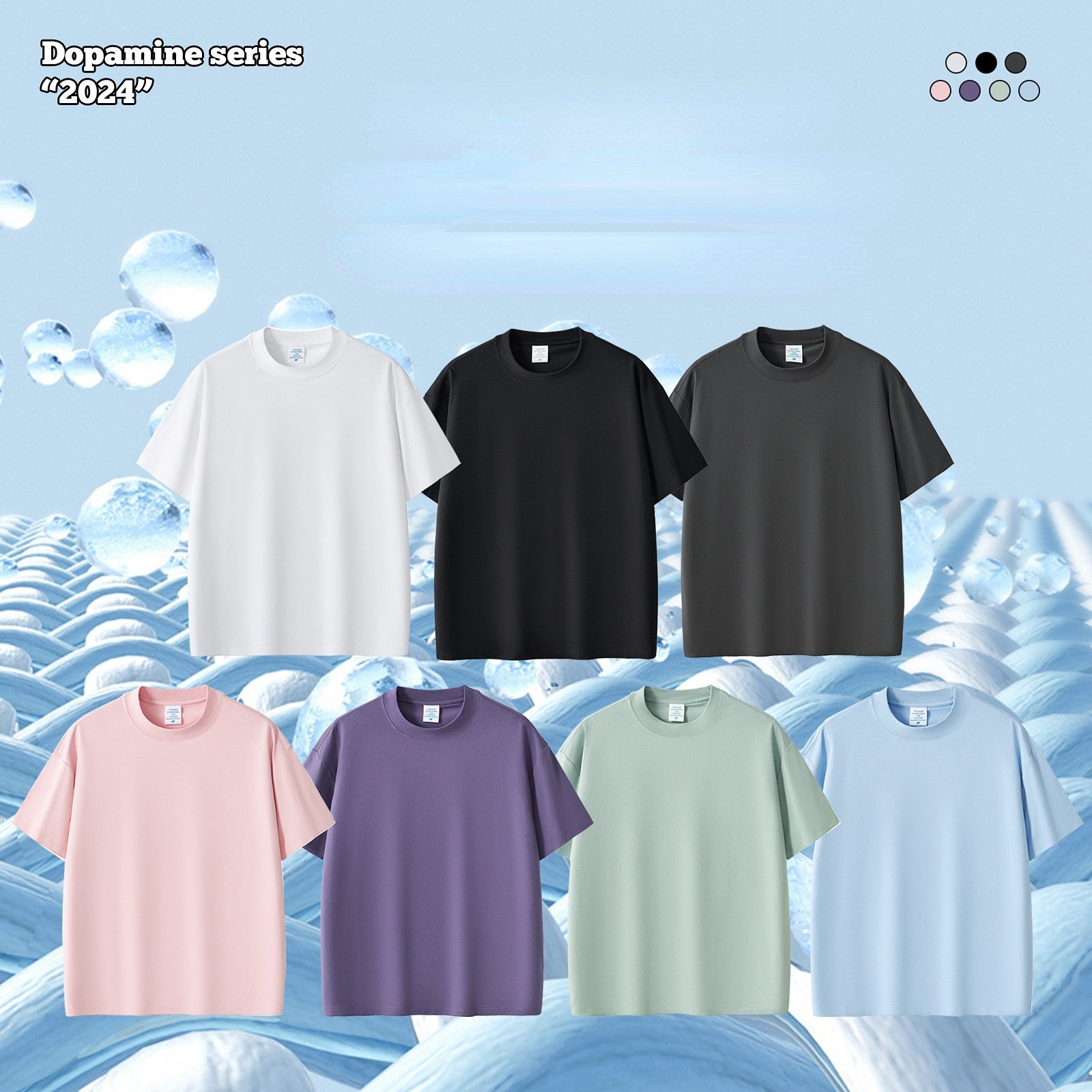 YISHENHON2024 New Products Mens Streetwear Custom T Shirt Screen Printing Mock Neck T Shirt 240 Gsm High Quality T Shirt