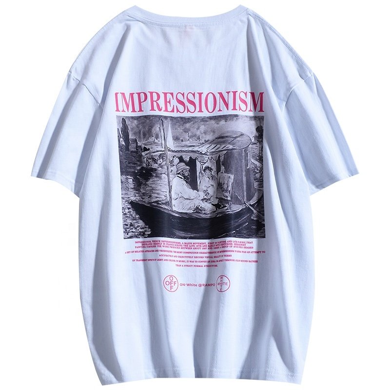 Factory Direct Sale Short Sleeve Round Neck Shirt Big Tall Men's Stock T-shirt White Tshirt
