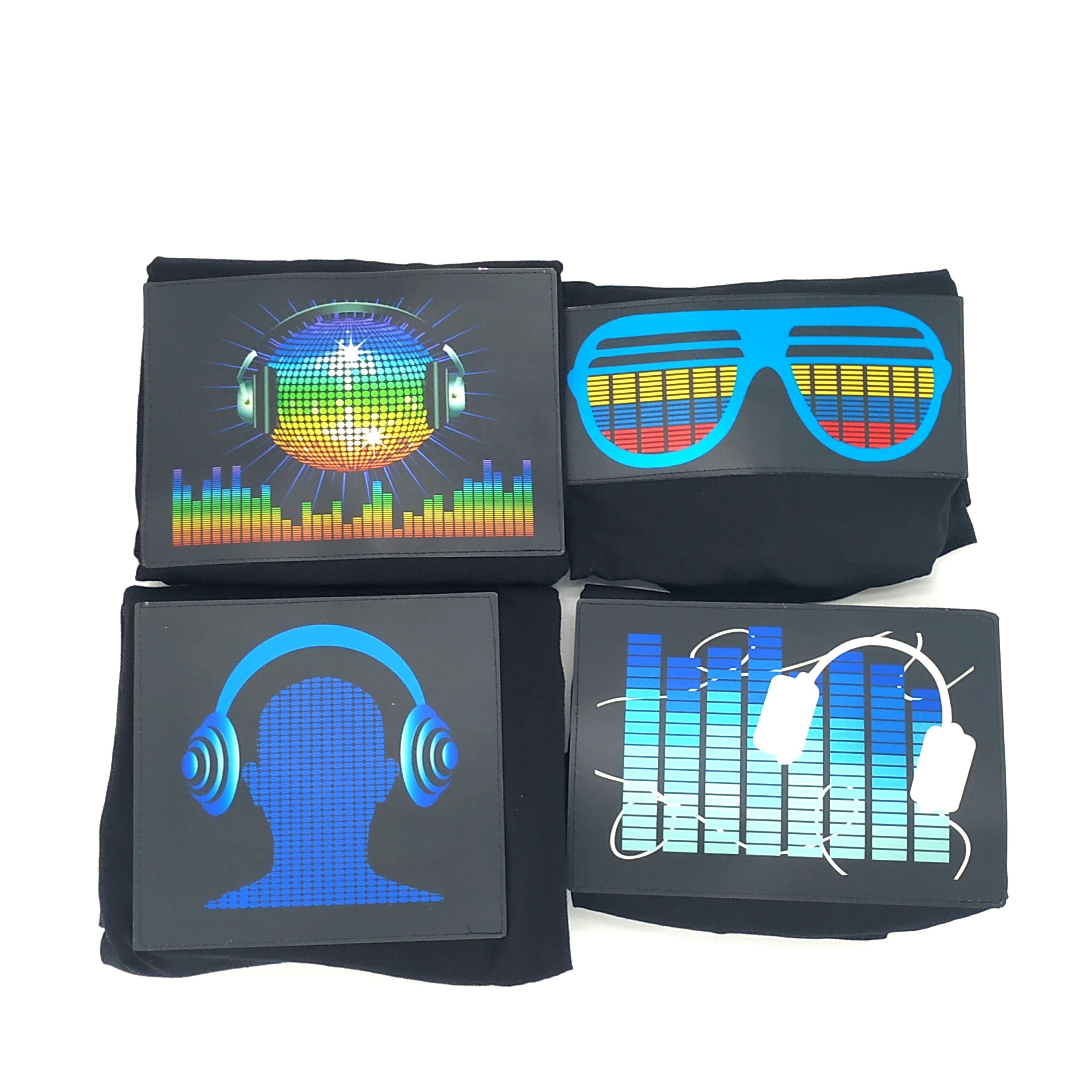 Hot Products High Quality Led Sound Active Equalizer El Panel Night Club Party Shirts Fashion Design Tshirts