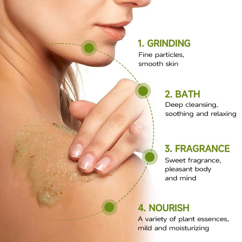 OEM Body Cleansing Products Private Labels Natural Fruits Plant Extract Exfoliating Body scrub (400g/13.5fl.oz)
