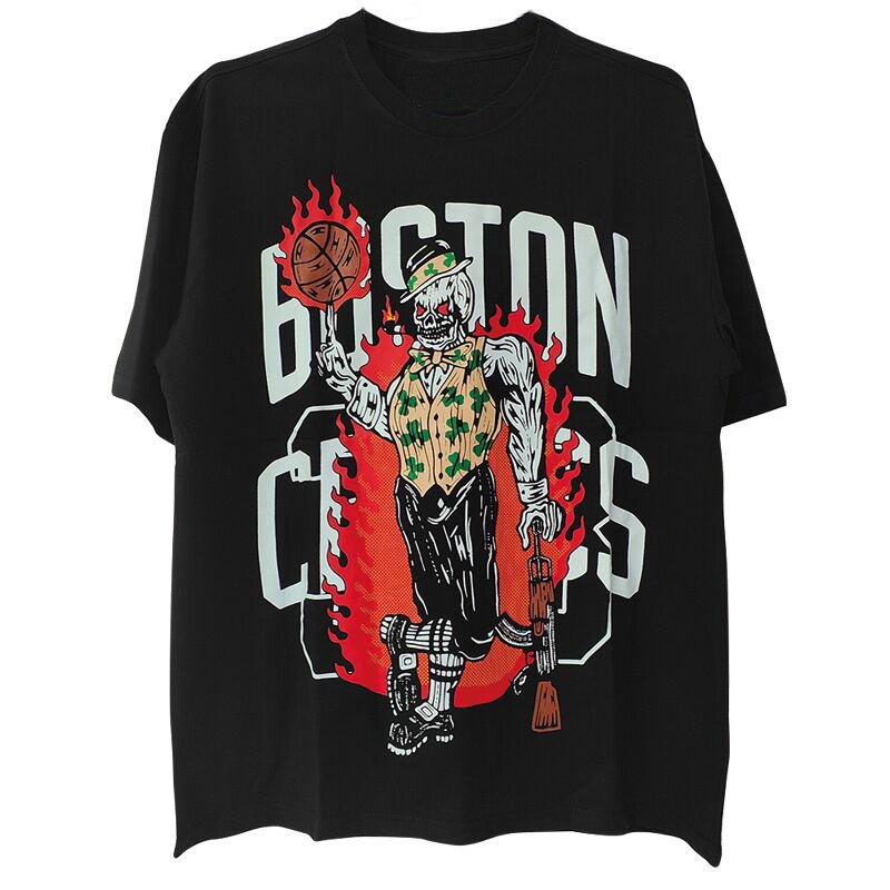 Street basketball men's T-shirt James jersey short-sleeved basketball casual sweatshirt heavy wash not fade T-shirt