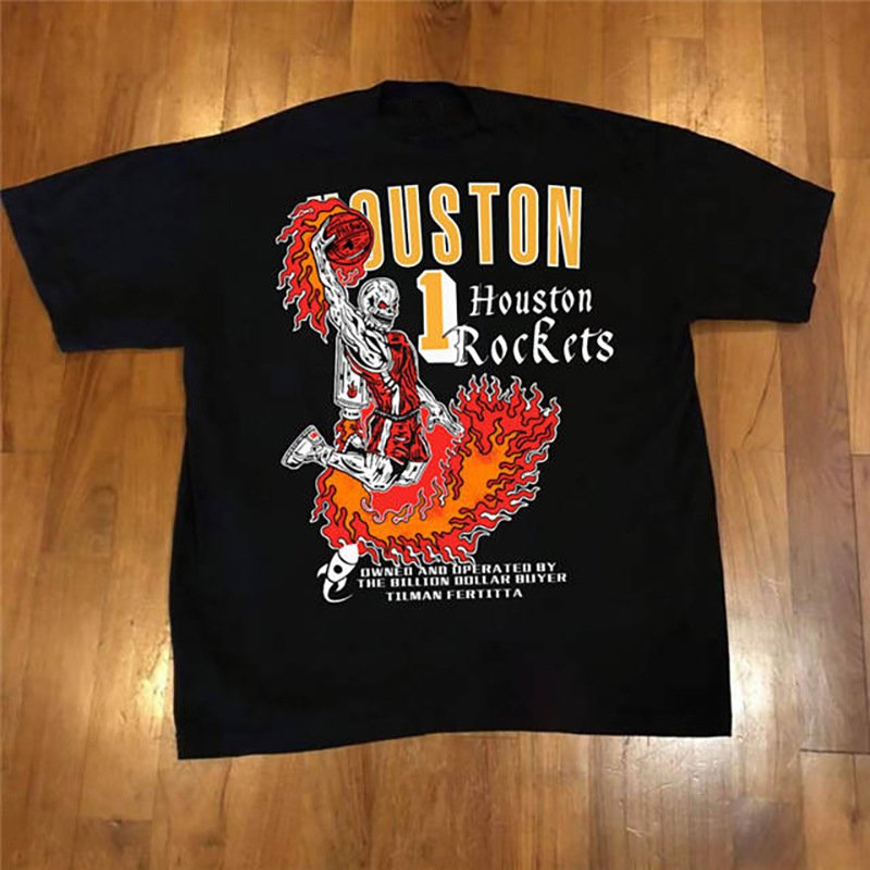 Street basketball men's T-shirt James jersey short-sleeved basketball casual sweatshirt heavy wash not fade T-shirt