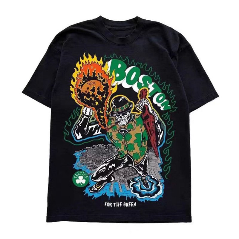 Street basketball men's T-shirt James jersey short-sleeved basketball casual sweatshirt heavy wash not fade T-shirt