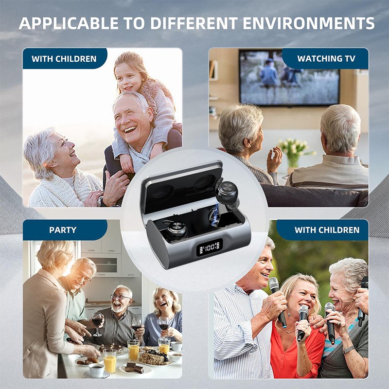 New Product Ideas 2024 Wholesale Black Invisible Digital Cic Hearing Aids Rechargeable Bluetooth Wireless Deaf