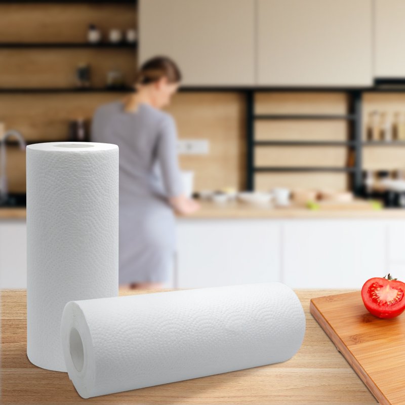 Hot sale 2ply extra soft extra thick disposable kitchen roll paper towel oil cleaning kitchen tissue paper roll