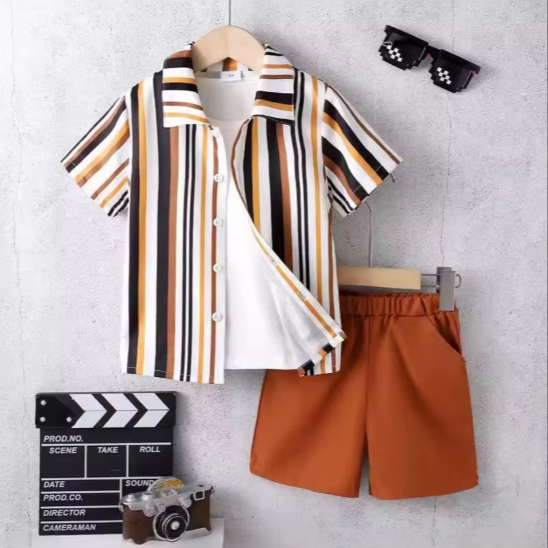 754 Children's Clothing New Summer Products Kids Fashion Clothes Cotton Short Set Baby Casual Short Sleeve Two-piece Sets