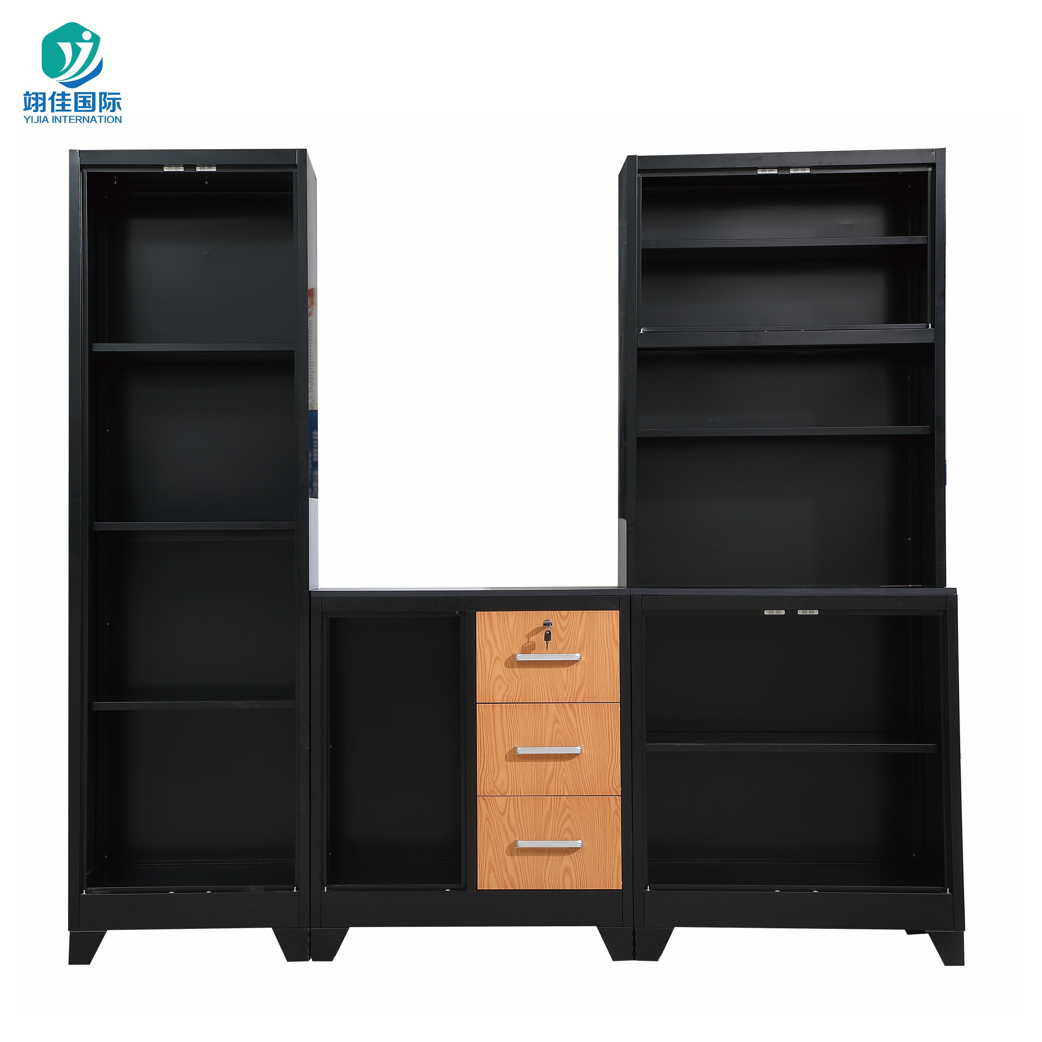 Living room large capacity high quality simple modern style six door shaped steel storage cabinet metal cabinet