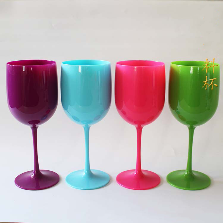 wholesale custom logo stock unbreakable golden champagne wine goblet gold plastic wine glass