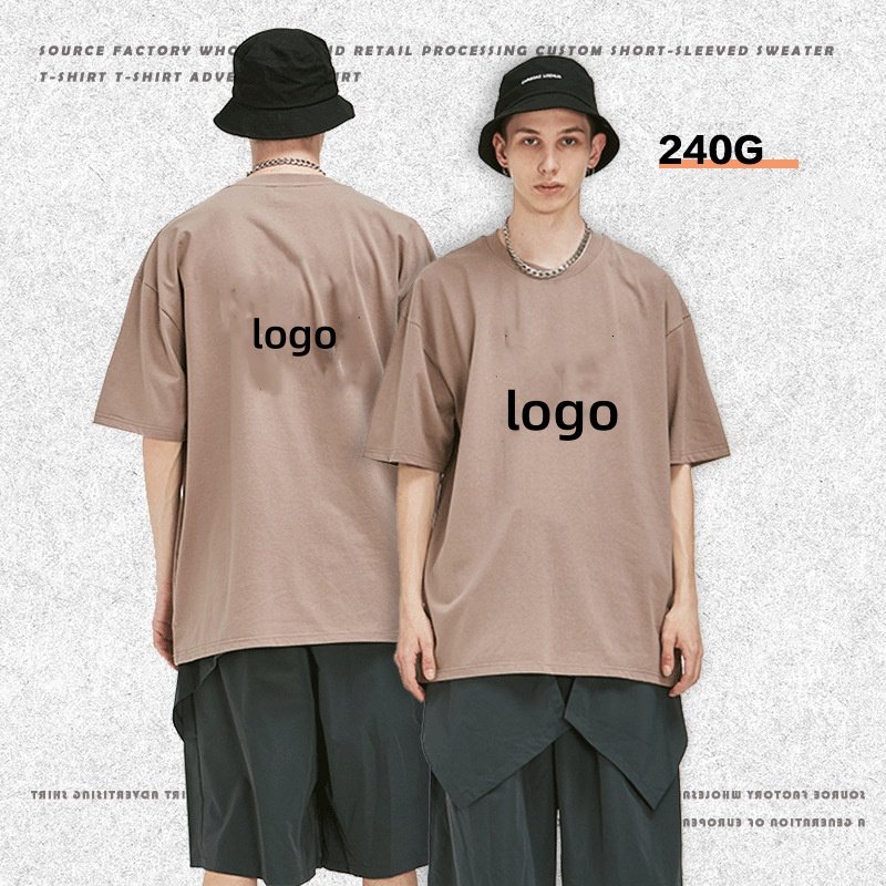 240g Cotton Oversized Print Tshirt Drop Shoulder Custom Heavy Weight Blank Short Sleeve ODM Gym Use High Plain Dyed Jersey