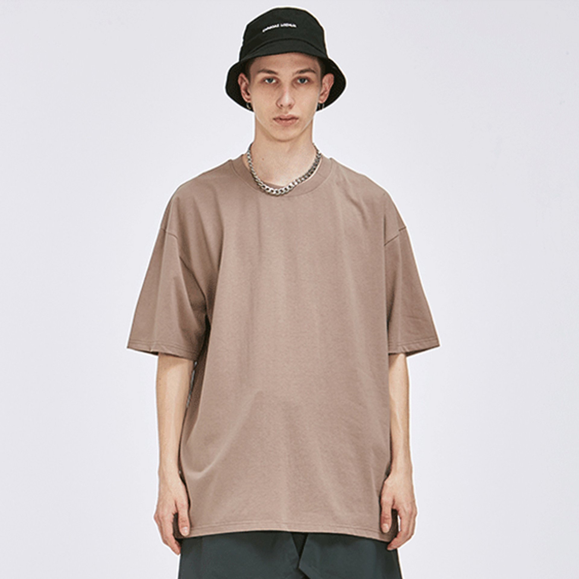 240g Cotton Oversized Print Tshirt Drop Shoulder Custom Heavy Weight Blank Short Sleeve ODM Gym Use High Plain Dyed Jersey