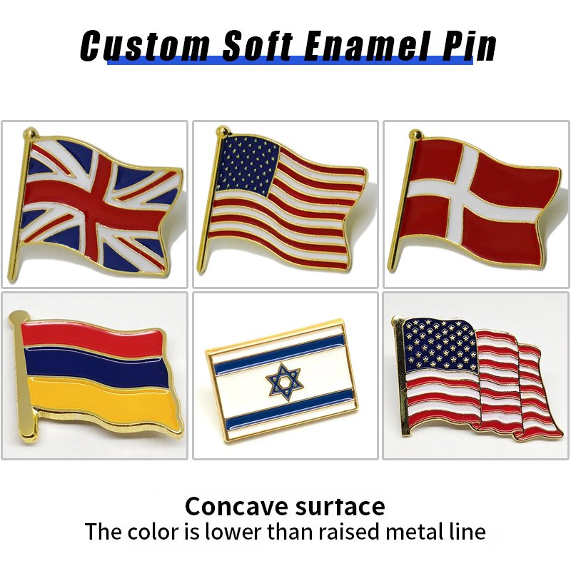Pin Algeria Antigua Barbuda Dominica Panama Tonga Cambodia Angola Belgium Palestine Badge Custom Lapel Flag National Day Pin