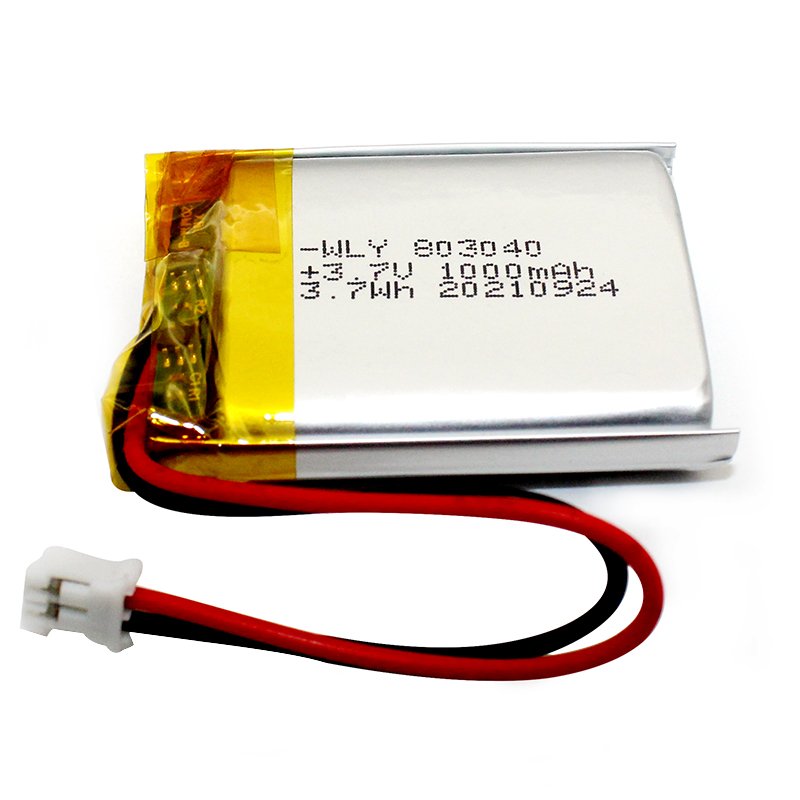 WLY Lithium Polymer Battery 3.7v 1000mah 803040 Lipo Rechargeable Battery Cell With Wire Jst Connector For Electronic Products