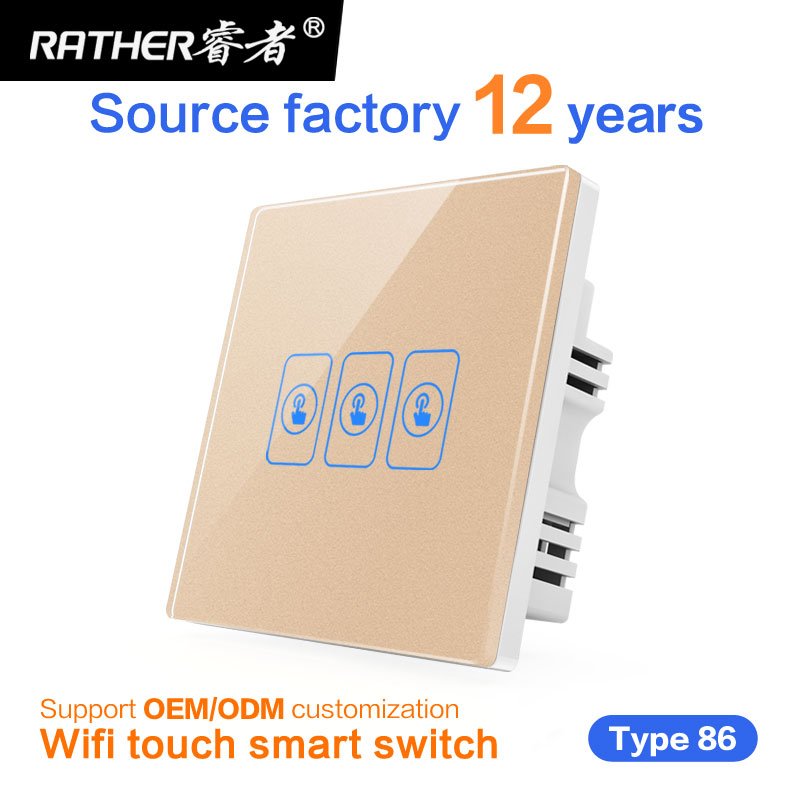 Uk tecnologia inteligente para el hogar no neutral /neutral tuya wifi touch wall switch smart home casa inteligente smart home