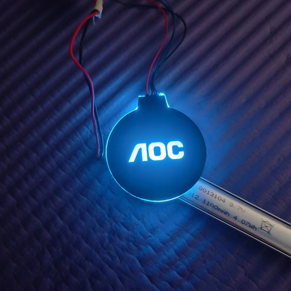 Customizable LED Light up Logo Small Ultrathin RGB Backlight Panel Illuminated Acrylic Badge Signs Custom EL Products