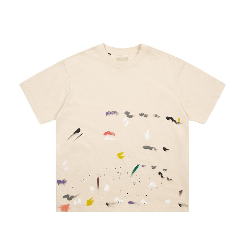 Hand Painted Graffiti Printed Short Sleeved T-shirt Top Luxury High-End Products Gallery Tshirt