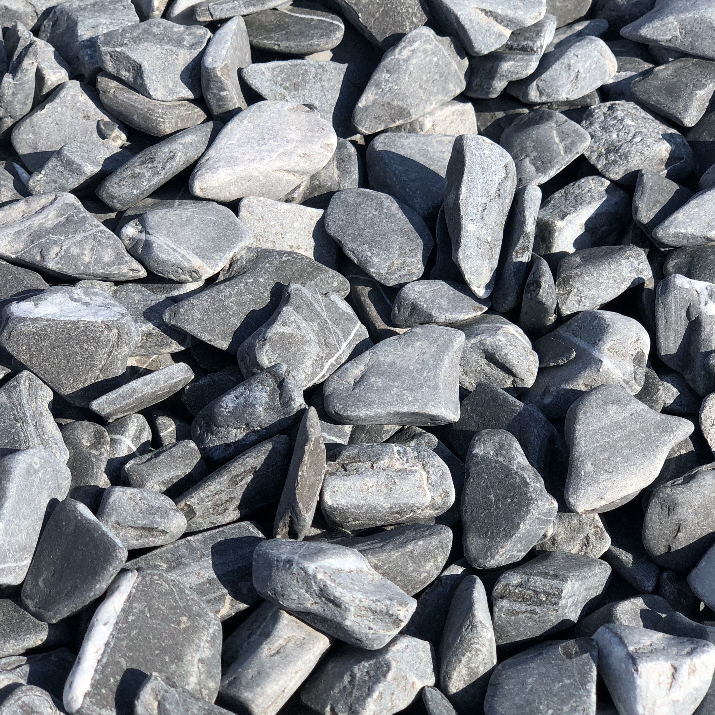 Black slab pebbles Exclusive product Marble stone mixed Rounded
