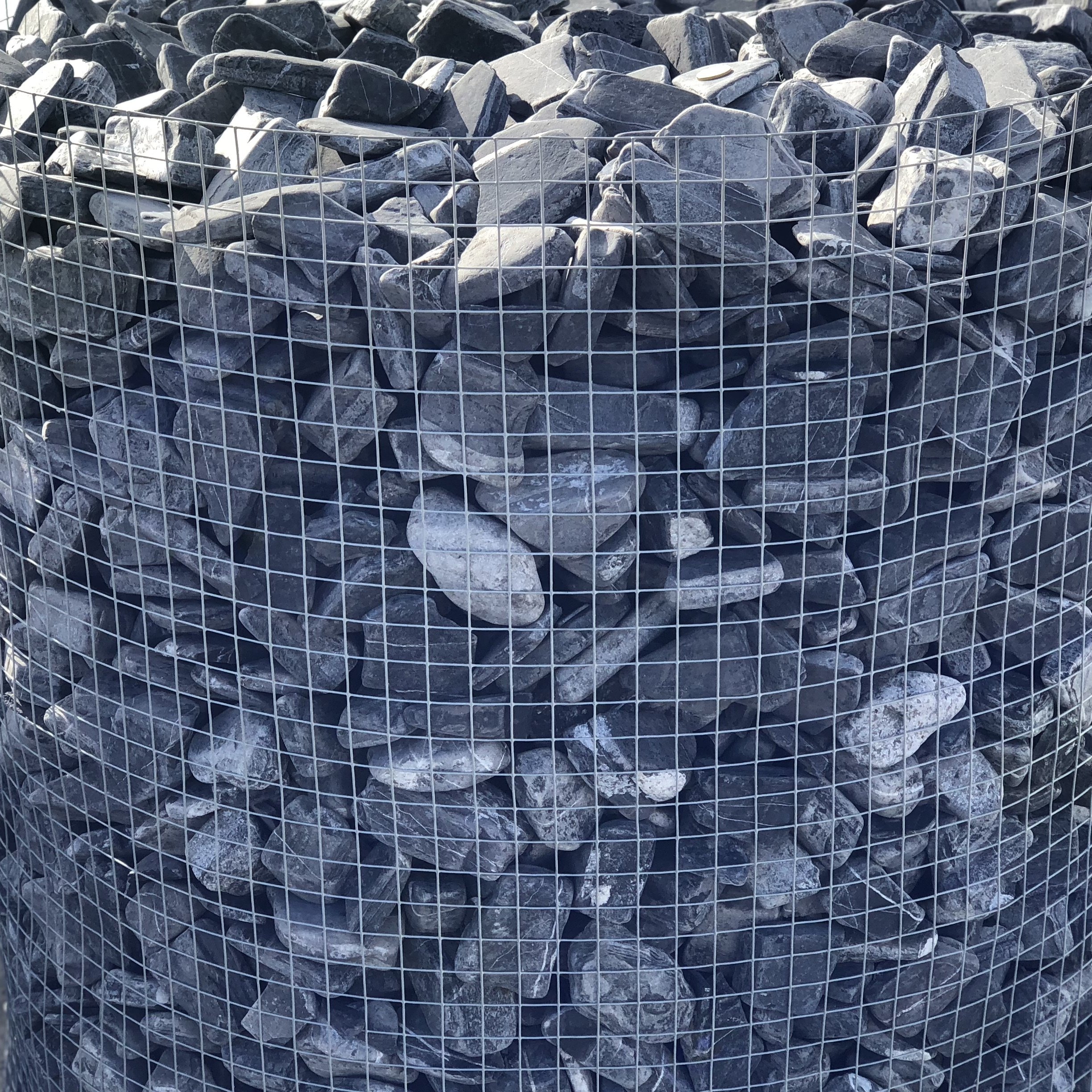 Black slab pebbles Exclusive product Marble stone mixed Rounded