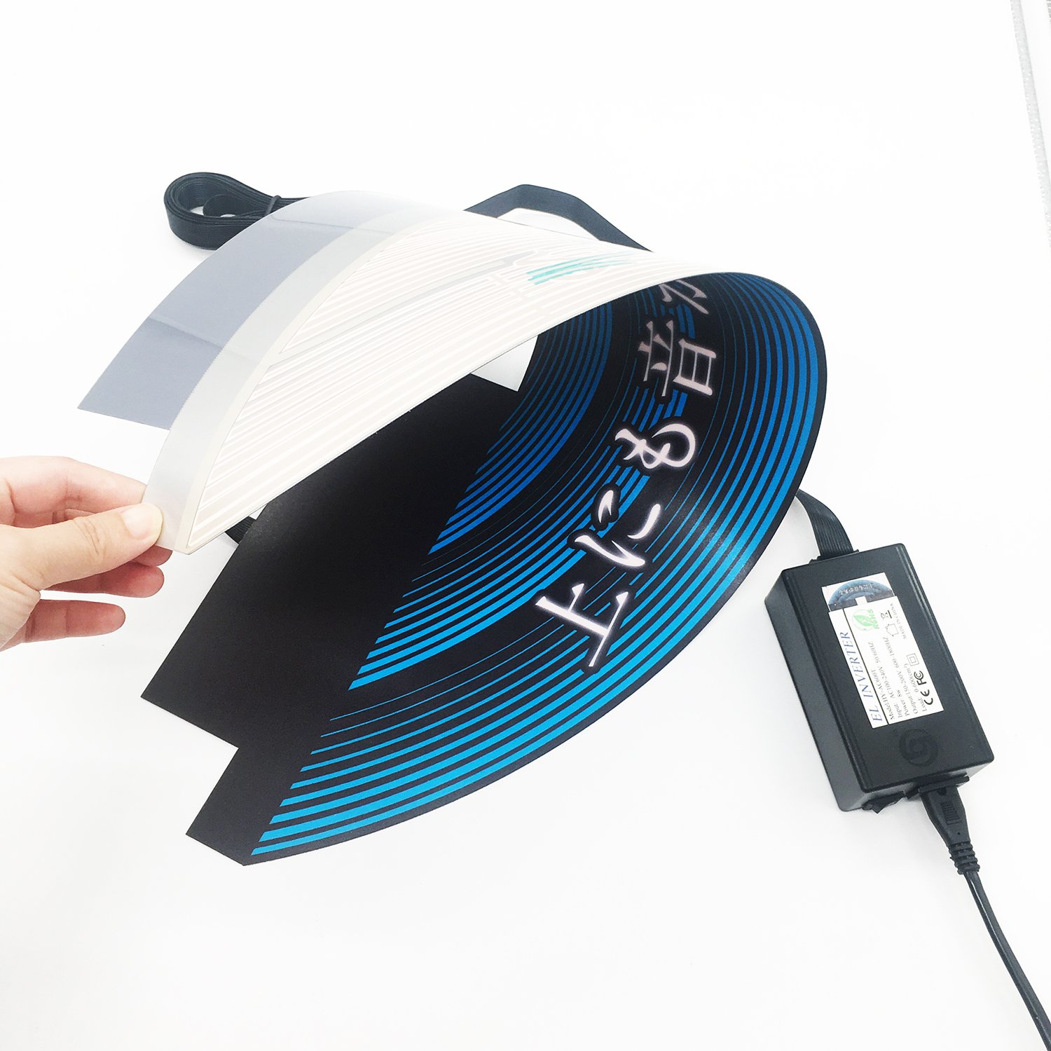 Super thin and flexible animated EL panel as display for product promotion