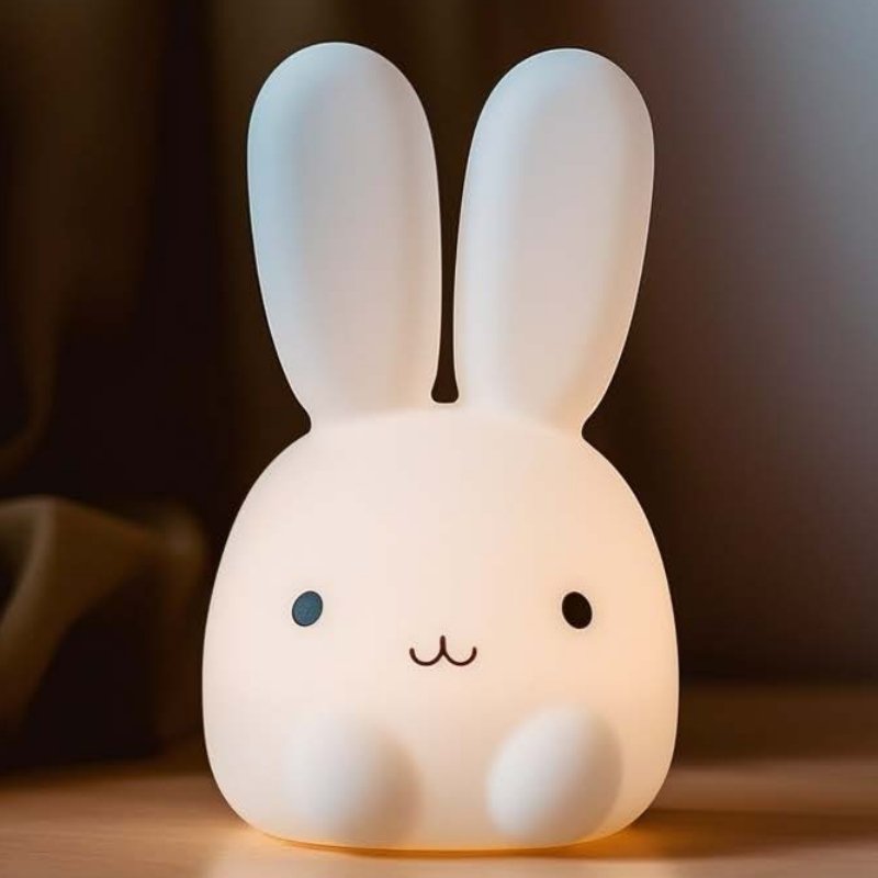 Biumart Best Selling Products 2024 El conejo Bedside Lamp USB Rechargeable Pat Dimmable Bunny Silicone Lamp