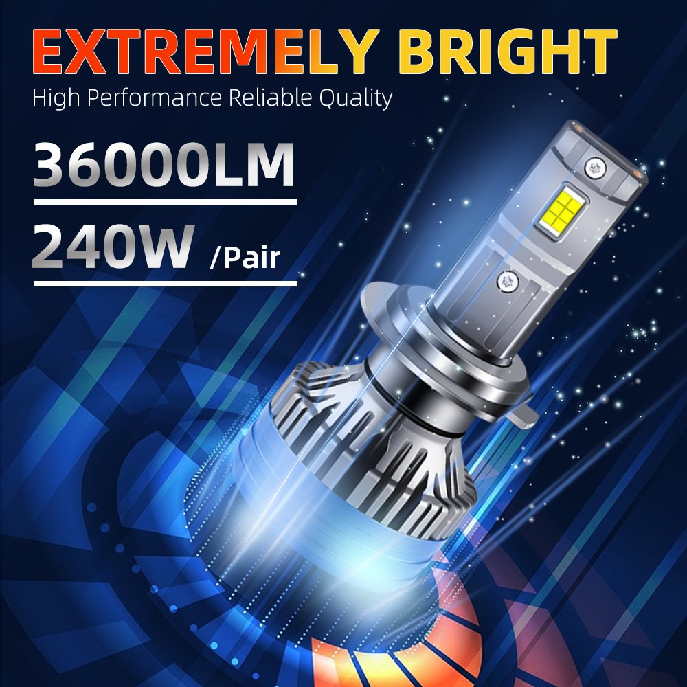 P17 New Led Headlight Led Headlamp High Low 240W Car Bi Auto Lighting System Super Bright H4 H7 H11 9005 9006 Car Led Headlight
