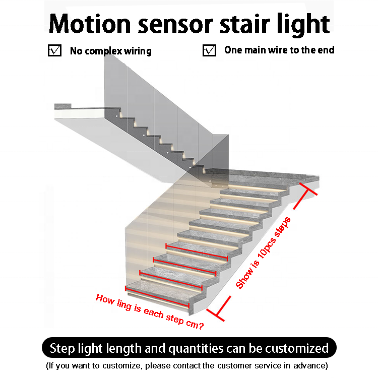 Smart Motion Sensor LED Stair Light warm white led strip light smart running water flowing led strip