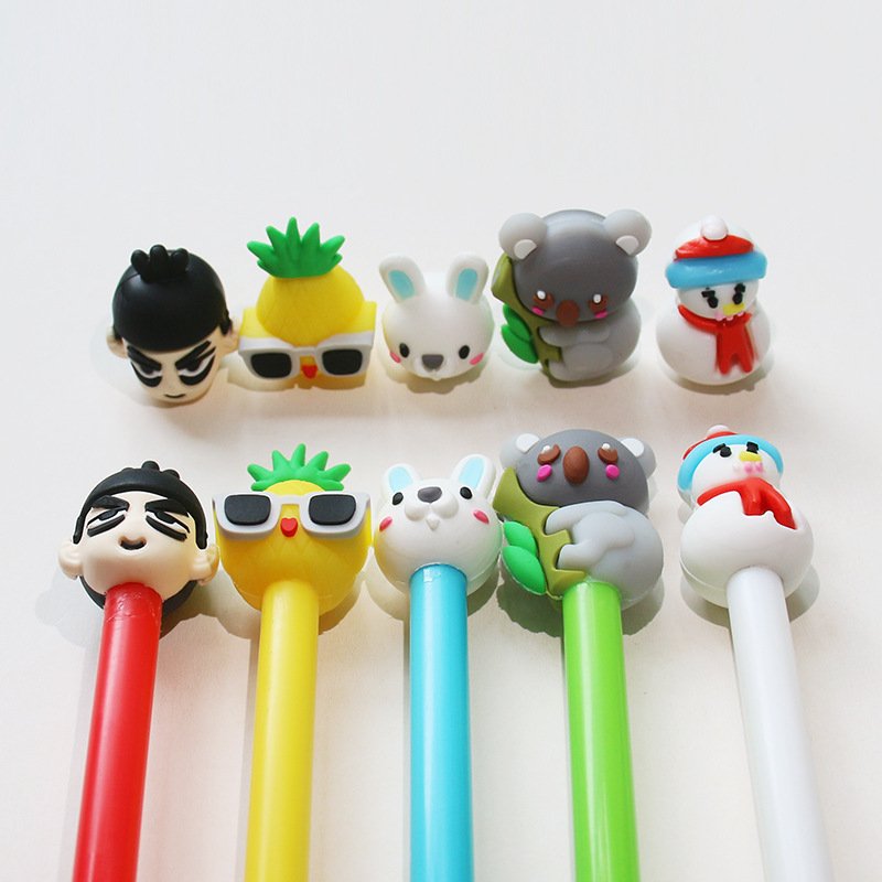 Eco-friendly 3D Cartoon Cute Characters Pen Pencil Gel Pen Topper Office School Supplies Figurine Manufacturer