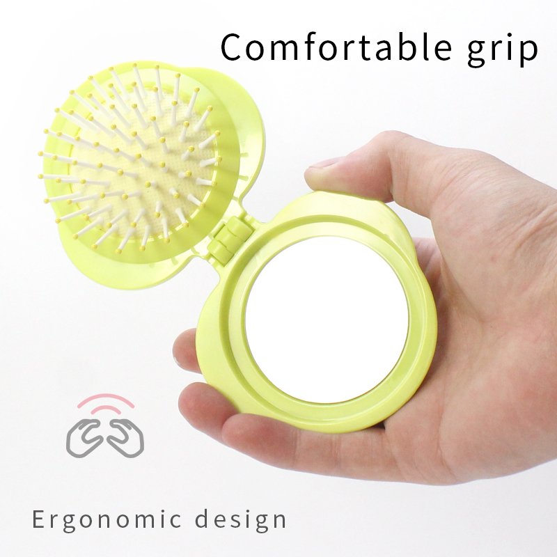 2024 hot selling product China wholesale hair professional round mirror comb stylish design easy clean hair mirror comb