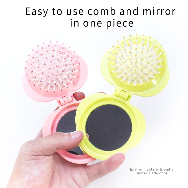 2024 hot selling product China wholesale hair professional round mirror comb stylish design easy clean hair mirror comb