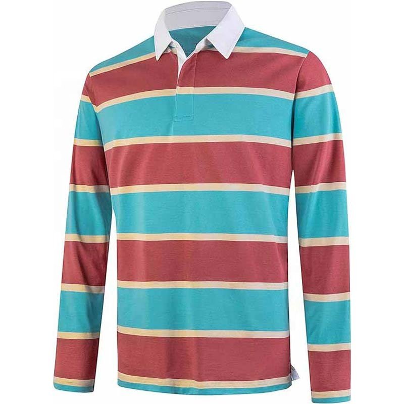 Wholesale Of New Products Rugby Shirts Breathable Long Sleeve Striped Men's Polo Shirts