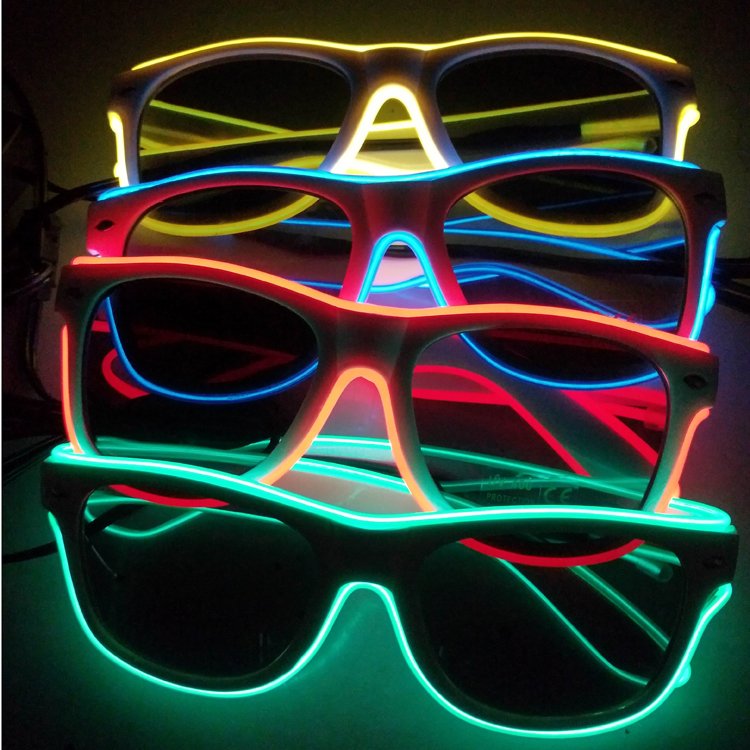 New products 2021 plastic multi color EL light up sunglasses for dancing party neon glasses