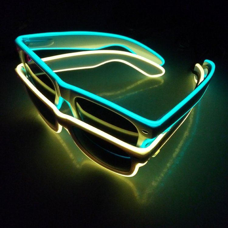 New products 2021 plastic multi color EL light up sunglasses for dancing party neon glasses