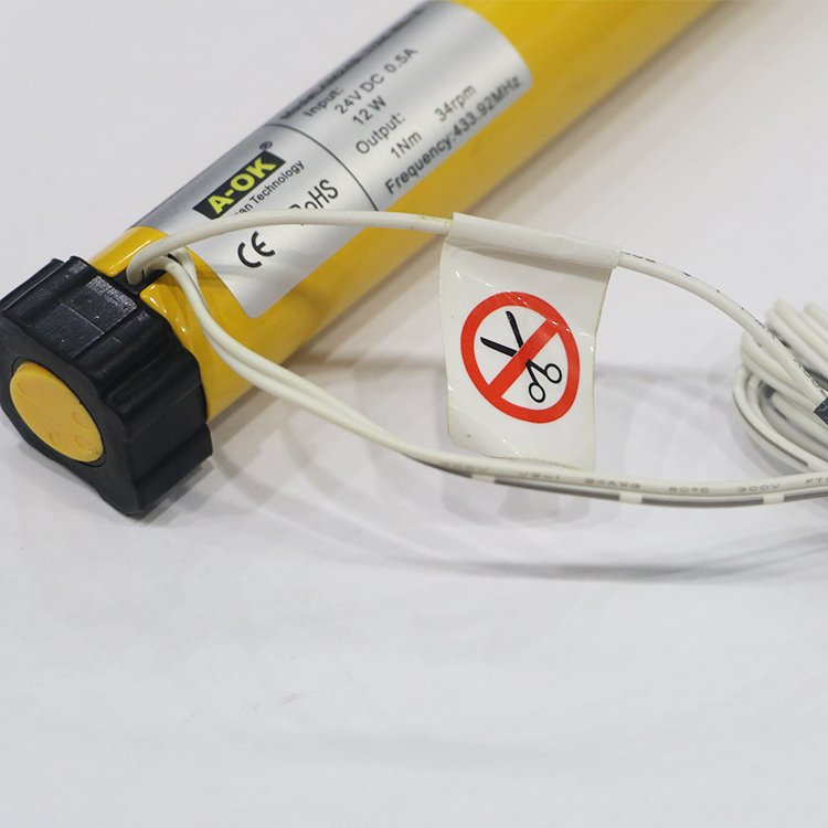 A-OK DC24V Electronic Venetian Blinds Motor Persianas Drive Double Drive Shaft Tubular Motor Waterproof Automatic Product 5years
