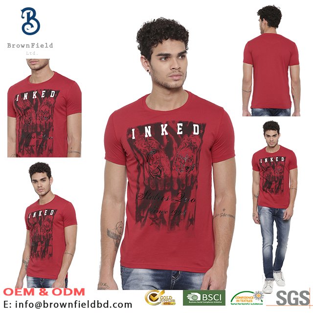 Cotton Custom Bangladesh Manufacturer High Quality Products Printed Short Sleeve Soft With Logo Running Sport T-shirt