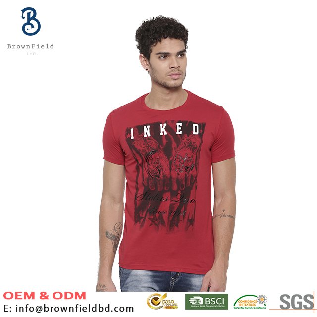 Cotton Custom Bangladesh Manufacturer High Quality Products Printed Short Sleeve Soft With Logo Running Sport T-shirt