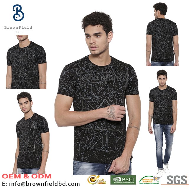 Cotton Custom Bangladesh Manufacturer High Quality Products Printed Short Sleeve Soft With Logo Running Sport T-shirt